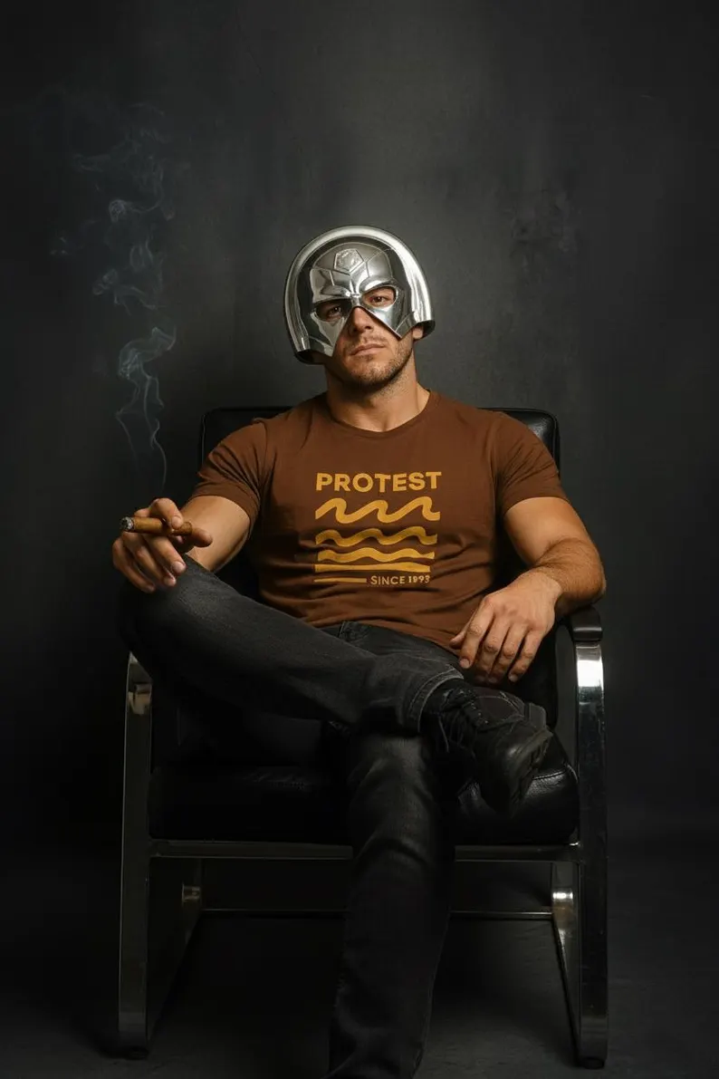 Peacemaker Chrome Helmet | Superhero Cosplay Armor Prop | Realistic Metal Helmet Replica | Handmade Movie Helmet | Collector Display Gift