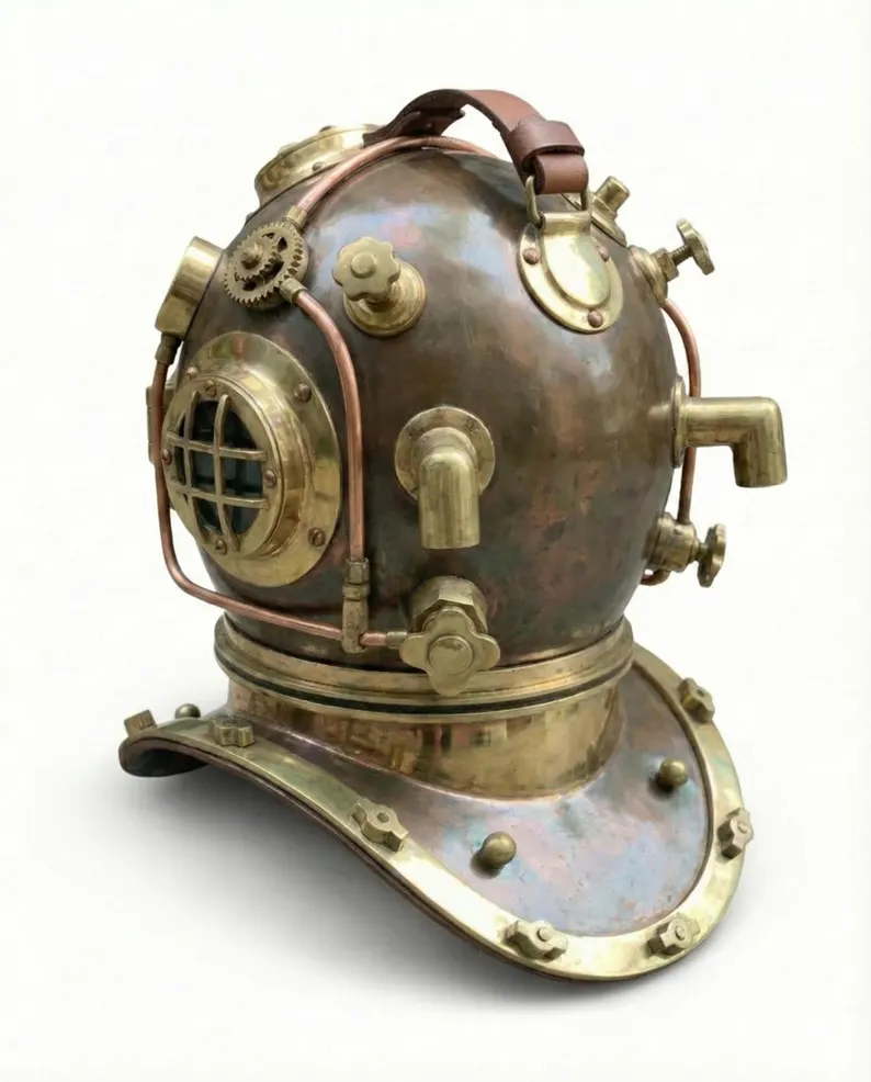 Full Brass Scuba Diving Helmet | US Navy Mark V Divers Helmet Steampunk Style Replica